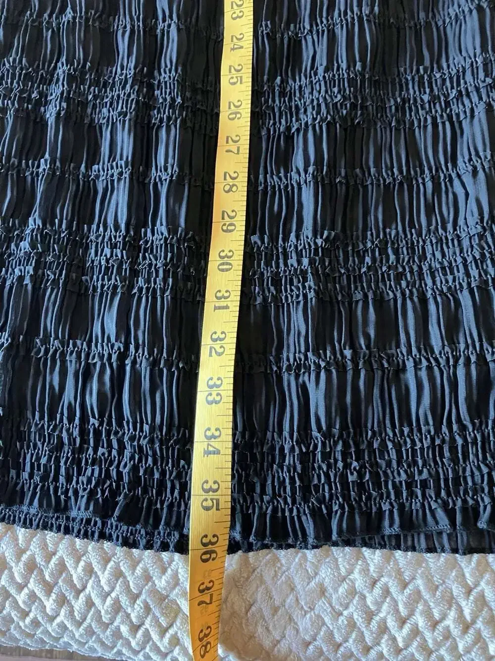 VRG GRL Mia Top & Midi Skirt, Shirred Plisse Elastic Waist Black Size 8 Lined